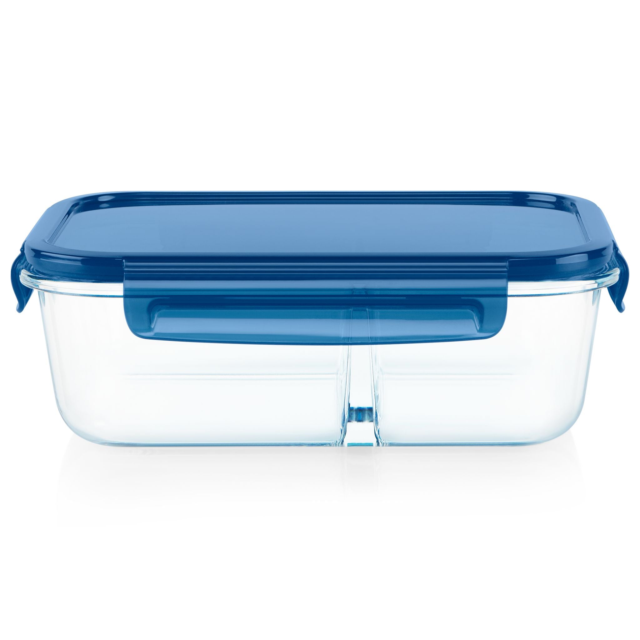 Pyrex? MealBox? 5.8-cup Divided Glass Food Storage Container with Blue Lid