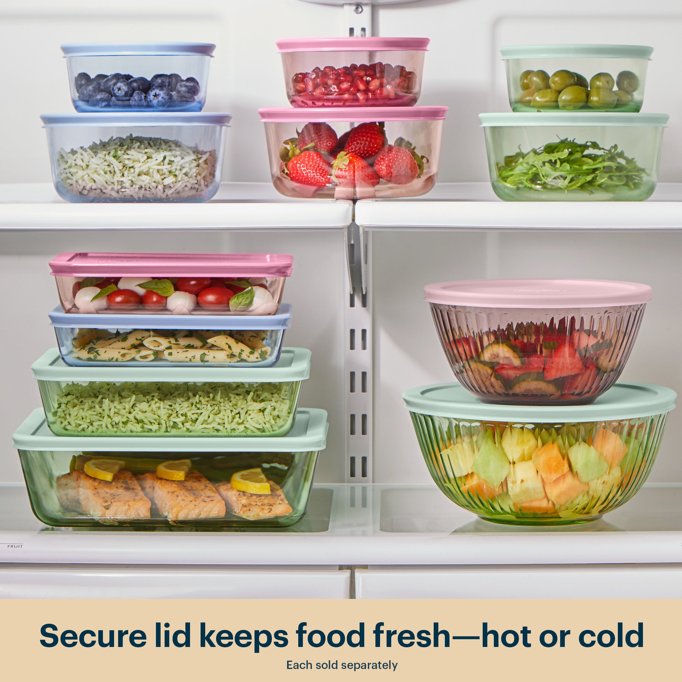 Pyrex® Sculpted Tinted Glass 2.3QT Mixing Bowl with Lid. Pink - Image 6