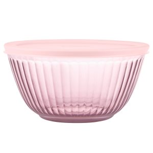 Pyrex® Sculpted Tinted Glass 2.3QT Mixing Bowl with Lid. Pink