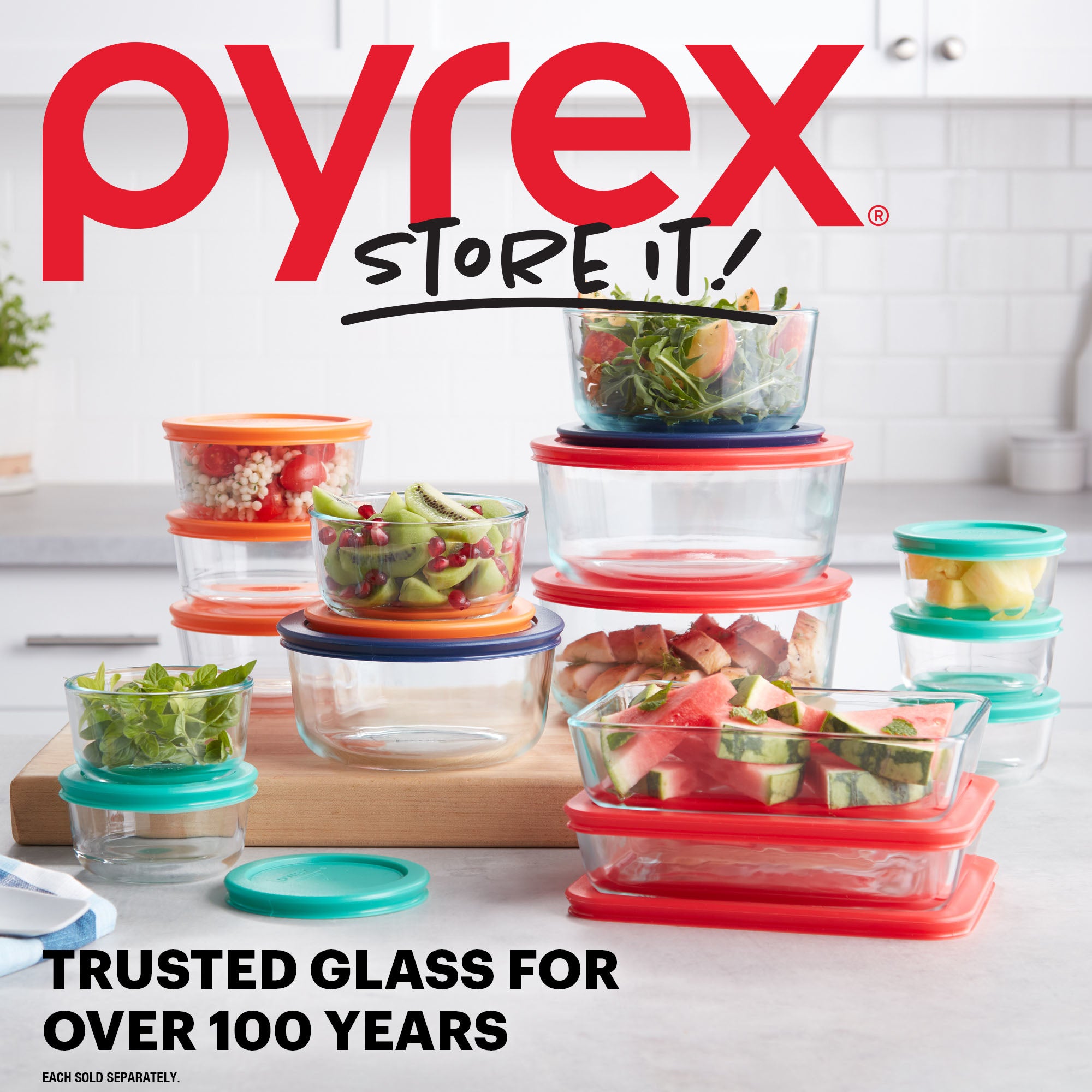 Pyrex? Simply Store? 18-piece Glass Food Storage Container Set with Lids - Image 4