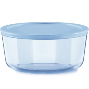 Pyrex? Simply Store? Tinted 7-cup Round Storage with Blue Plastic Lid