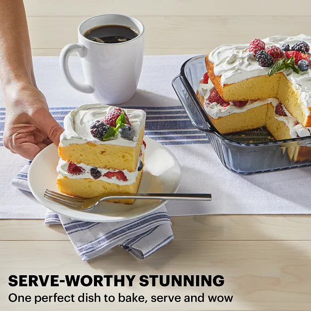 Pyrex? Colors Sculpted Tinted 8 Square Baking Dish with Plastic Lid. Smoke - Image 3