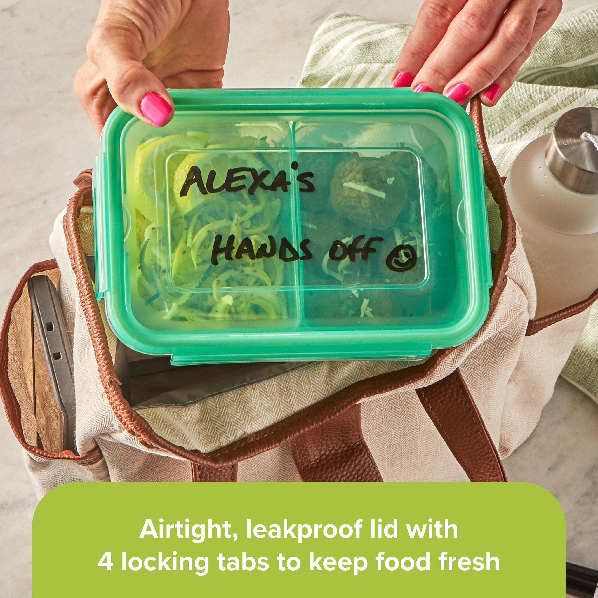 Snapware® Meal Prep Divided: 4.6-cup Rectangle Storage Container. 2-Section - Image 4